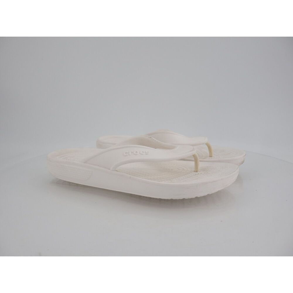 Crocs Women's Iconic Sandal Size 11 Wedge Thong Slide Flip Flop White Shoes